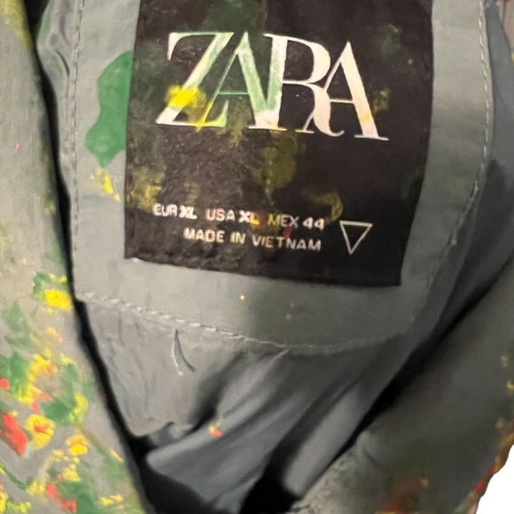 NWOT Zara Unisex Custom Splatter paint Jacket, Size XL - Picture 12 of 15